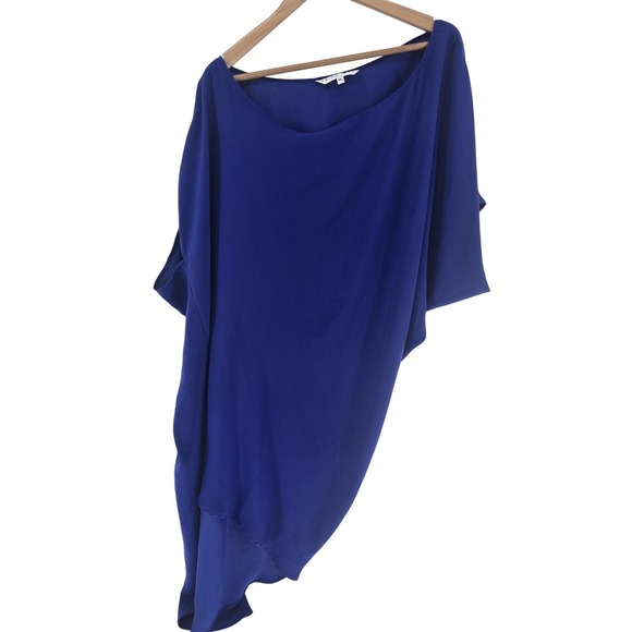 Trina Turk Womens XL Blue Dress Asymmetric Dolman Sleeve Casual - Picture 1 of 5